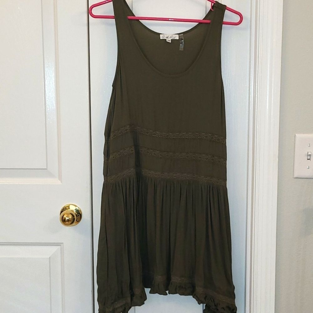 On The Road Green Boho Shift Dress